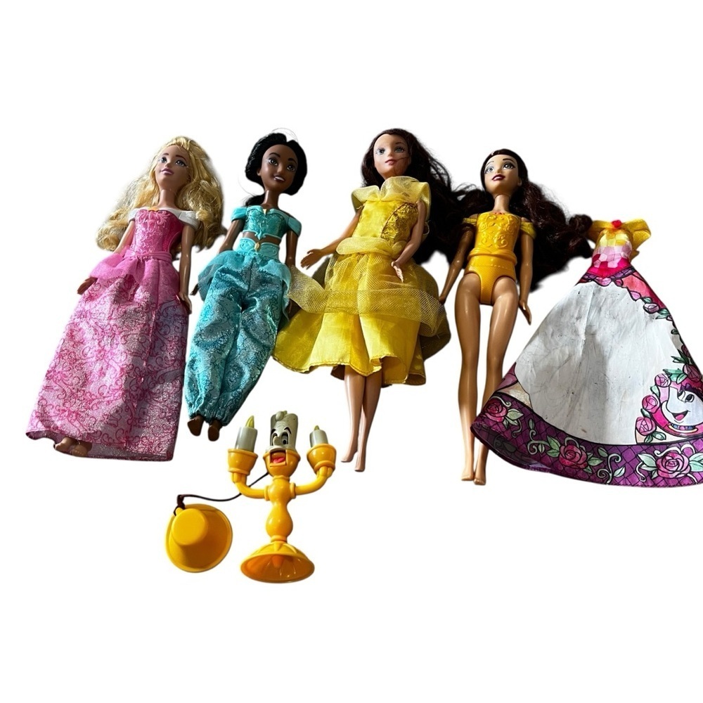 Disney princess dolls lot belle jasmine aurora